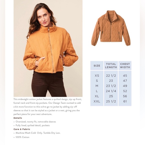 Matilda Jane Good Hart GH Yarrow Convertible Quilted Zip-Up Jacket M Medium - Picture 2 of 9